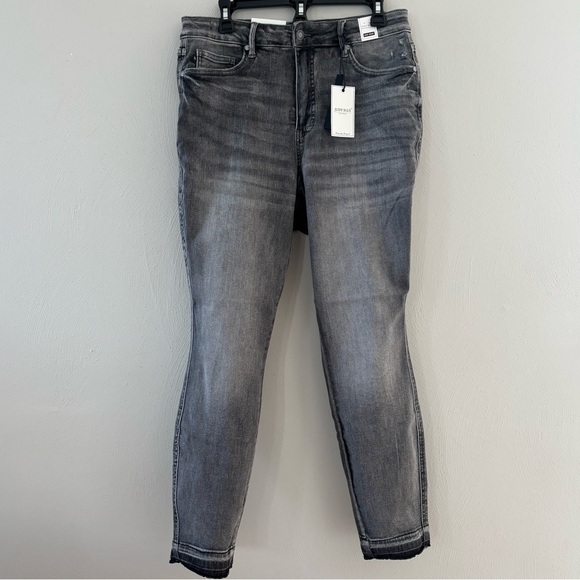 NWT Judy Blue | Grey High Waist Tummy Control Release Hem Skinny Jeans 13 - Picture 9 of 14